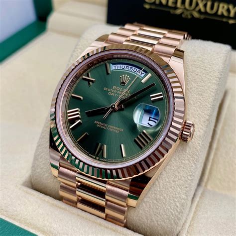 rolex day date 40 green replica|rolex day date 40 prices.